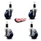 Service Caster 3.5'' Solid Poly Wheel Swivel 1-3/8'' Expanding Stem Caster Set 2 Brakes, 4PK SCC-EX20S3514-SPUS-2-TLB-2-138 - alternate 5